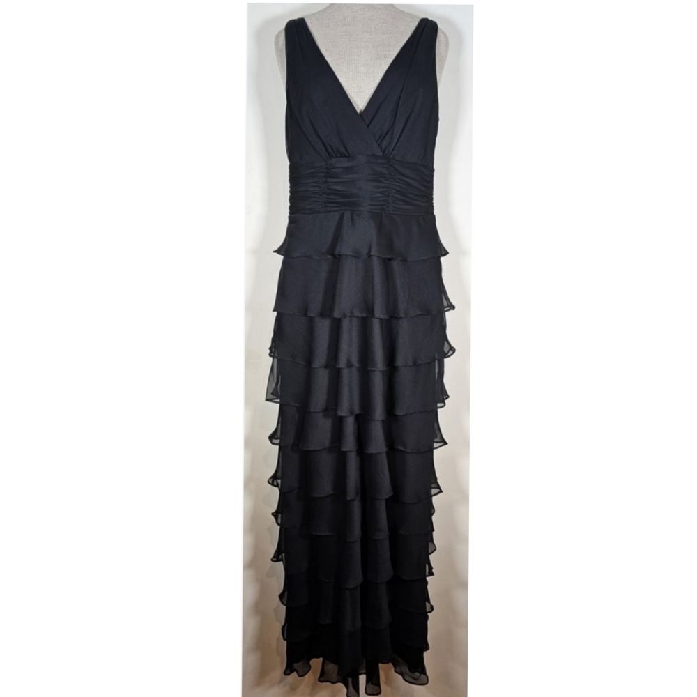 Patra Black Layered Maxi Dress